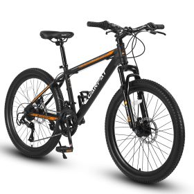 S26102 26 Inch Mountain Bike, Shimano 21 Speeds with Mechanical Disc Brakes, High-Carbon Steel Frame, Suspension MTB Bikes Mountain Bicycle for Adult