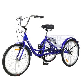 Adult Tricycle Trikes; 3-Wheel Bikes; 26 Inch Wheels Cruiser Bicycles with Large Shopping Basket for Women and Men