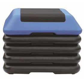 16in Square Aerobic Step Platform with 4 Risers Adjustable Exercise Fitness Workout Stepper,Blue and Green