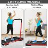 2 in 1 Under Desk Treadmill for Home, Installation-Free Foldable Treadmill Compact Electric Running Machine, Remote Control &amp; LED Display Walking