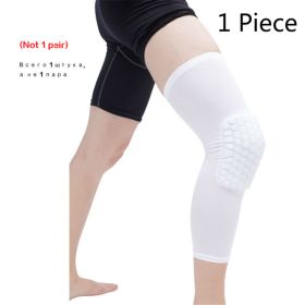 Basketball Knee Pads Protector Compression Sleeve Honeycomb Foam Brace Anti-collision Kneepad Fitness Gear Volleyball Support (Color: White, size: S)