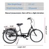 26" European Adult Tricycles 3 Wheel W/Installation Tools with Low Step-Through, Large Basket, Tricycle for Adults, Women, Men